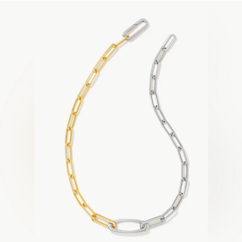 Kendra Scott Two-Tone Gold and Silver Link Necklace - Women Jewelry - Picture 5 of 7